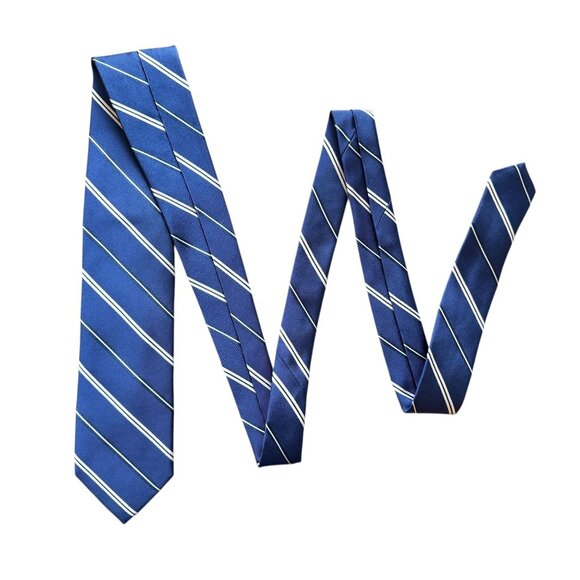 Jos A Bank Heritage Collection Blue Striped Silk Tie 3" Width 58" Length Classic - Picture 9 of 10
